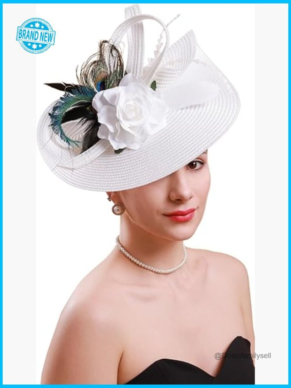 Peacock Feather Fascinator Hat Derby Style Handmade Floral Hair Accessory
